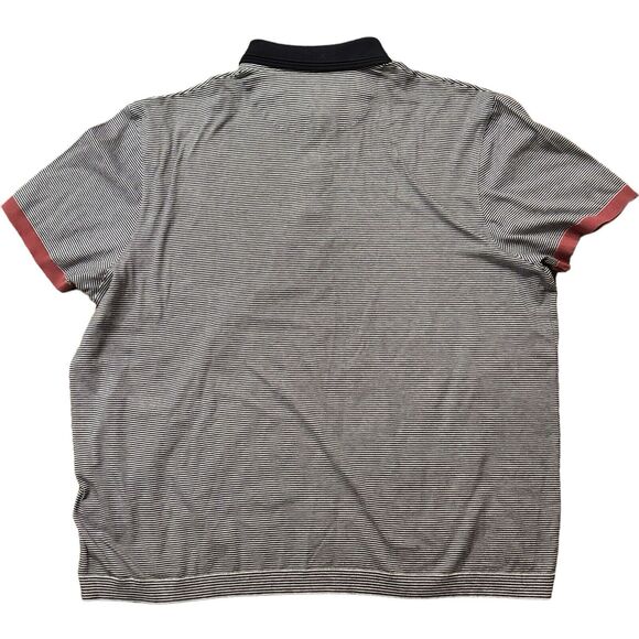 Ted Baker London Men's Navy & White Striped Polo Contrast Collar Size 6 (US XL) - Picture 3 of 9